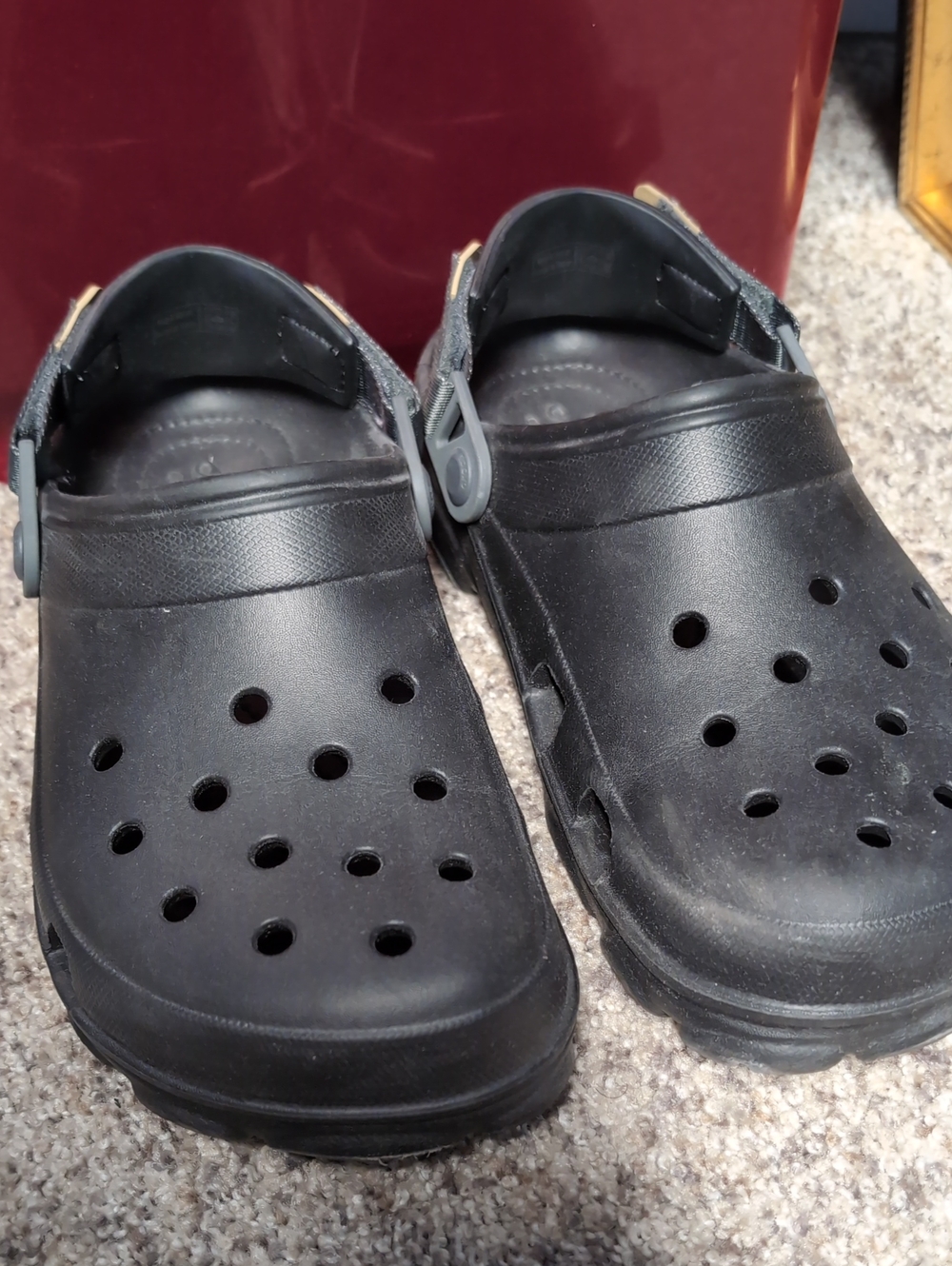 CROCS Black Boat Clog with Heel Strap